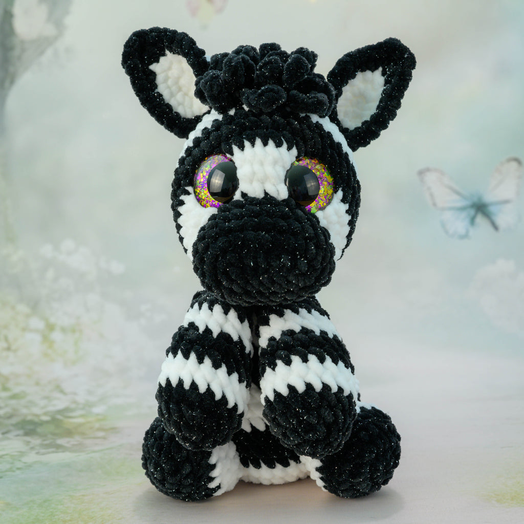 Lou das Zebra - schwarz Glitzer