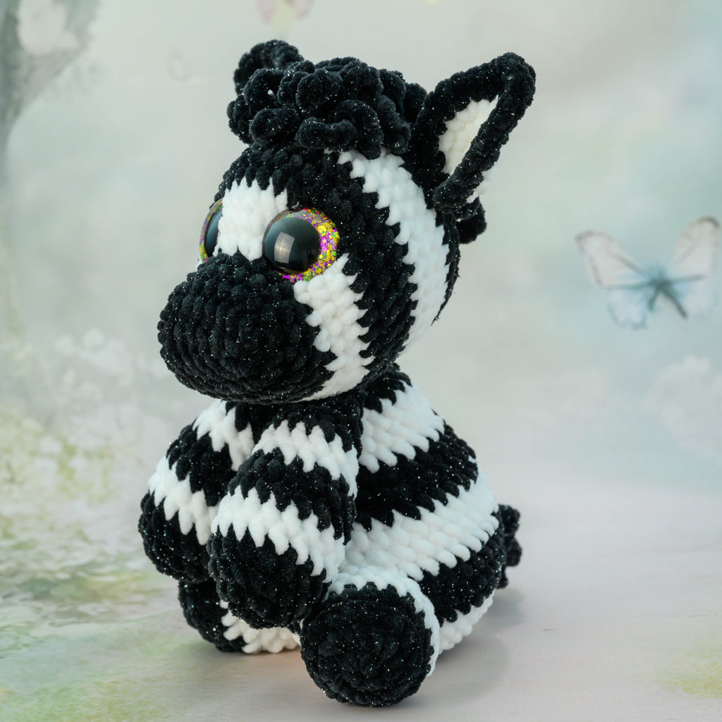 Lou das Zebra - schwarz Glitzer