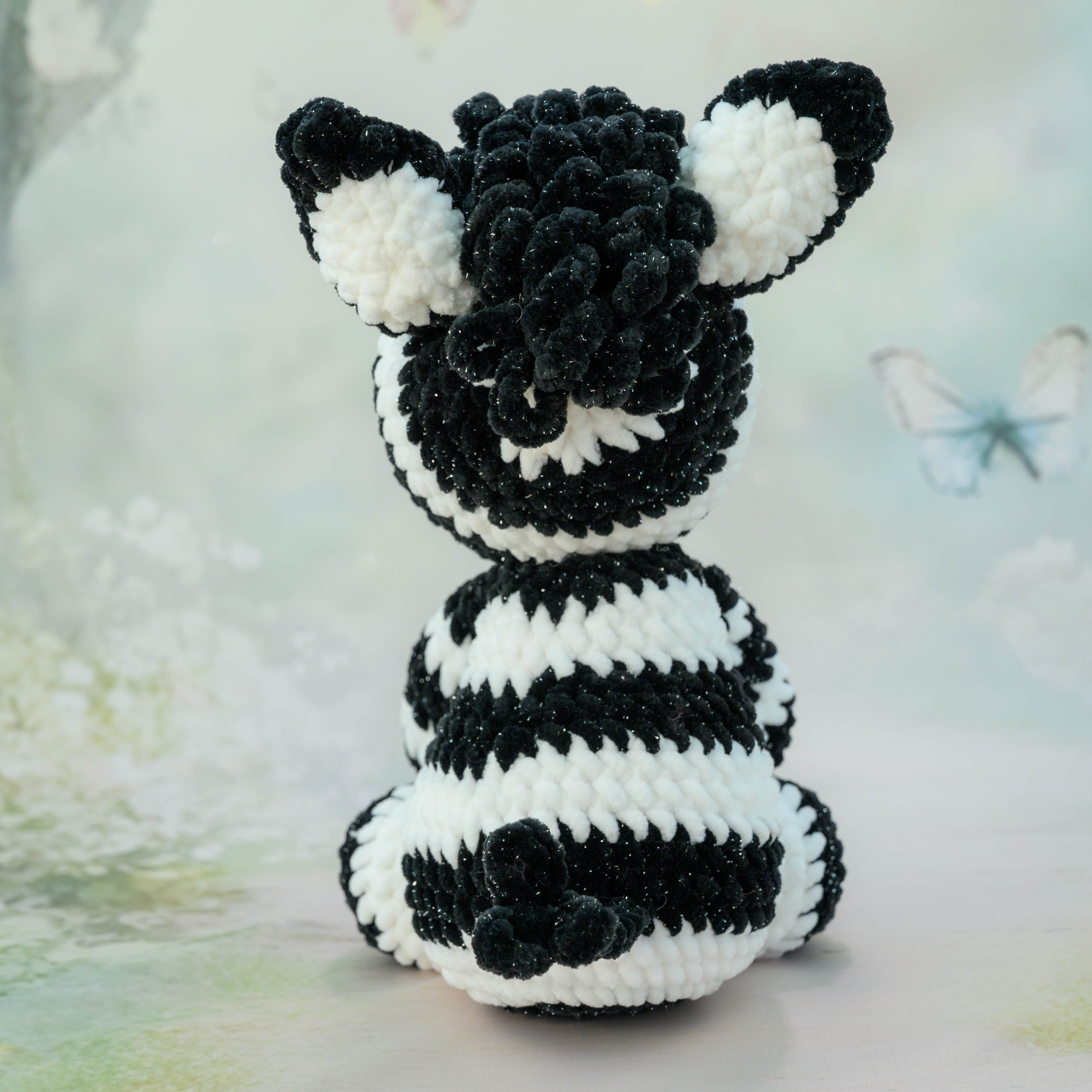 Lou das Zebra - schwarz Glitzer
